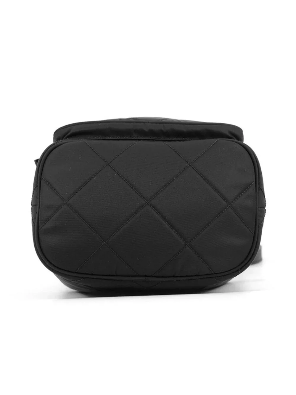 Prada Duet Drawstring Triangle Logo Nylon Leather 2-Way Shoulder Bag Black